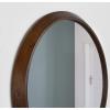 imageKate and Laurel Uldrich Modern Round Wall Mirror 24 inch Diameter White Decorative Round Mirror for WallWalnut Brown