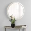 imageKate and Laurel Uldrich Modern Round Wall Mirror 24 inch Diameter White Decorative Round Mirror for WallWhite