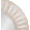 imageKate and Laurel Usra Round Carved Wood Mirror 26 Inch Diameter Whitewash Light Wooden Circle Mirror with Carved Indentation and Sunburst Wall Mirror Look