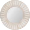 imageKate and Laurel Usra Round Carved Wood Mirror 26 Inch Diameter Whitewash Light Wooden Circle Mirror with Carved Indentation and Sunburst Wall Mirror Look