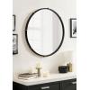 imageKate and Laurel Venturi Modern Round Metal Wall Mirror 27 Inch Diameter Black and Gold Minimal Circle Bathroom Mirror with Gold Accenting for Use as Entryway or Living Room Decor