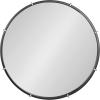 imageKate and Laurel Venturi Modern Round Metal Wall Mirror 27 Inch Diameter Black and Gold Minimal Circle Bathroom Mirror with Gold Accenting for Use as Entryway or Living Room Decor