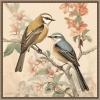 imageKate and Laurel Vintage Style Birds and Botanicals Framed Canvas Wall Art by The Creative Bunch Studio 22 x 22 Sylvie Beaded White Traditional Animals Nature Flowers Art for Wall Decor LivingBeaded Gold