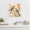 imageKate and Laurel Vintage Style Birds and Botanicals Framed Canvas Wall Art by The Creative Bunch Studio 22 x 22 Sylvie Beaded White Traditional Animals Nature Flowers Art for Wall Decor LivingBeaded White