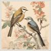 imageKate and Laurel Vintage Style Birds and Botanicals Framed Canvas Wall Art by The Creative Bunch Studio 22 x 22 Sylvie Beaded White Traditional Animals Nature Flowers Art for Wall Decor LivingBeaded White
