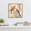 imageKate and Laurel Vintage Style Birds and Botanicals Framed Canvas Wall Art by The Creative Bunch Studio 22 x 22 Sylvie Beaded White Traditional Animals Nature Flowers Art for Wall Decor LivingBeaded Gold
