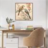imageKate and Laurel Vintage Style Birds and Botanicals Framed Canvas Wall Art by The Creative Bunch Studio 22 x 22 Sylvie Beaded White Traditional Animals Nature Flowers Art for Wall Decor LivingBeaded Gold