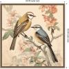 imageKate and Laurel Vintage Style Birds and Botanicals Framed Canvas Wall Art by The Creative Bunch Studio 22 x 22 Sylvie Beaded White Traditional Animals Nature Flowers Art for Wall Decor LivingBeaded Gold