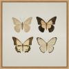 imageKate and Laurel Vintage Style Butterflies in Neutral Tones Framed Canvas Wall Art by The Creative Bunch Studio 22 x 22 Sylvie Natural Traditional Animals Nature Art for Wall Decor Living Room