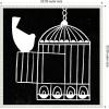 imageKate and Laurel Vivere 2 To be Free Bird Linocut Framed Canvas Wall Art by Guilana Lazzerini 22 x 22 Sylvie Beaded White Black ampamp White Abstract Animals Art for Wall Decor Living Room Bedroom
