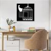 imageKate and Laurel Vivere 2 To be Free Bird Linocut Framed Canvas Wall Art by Guilana Lazzerini 22 x 22 Sylvie Beaded White Black ampamp White Abstract Animals Art for Wall Decor Living Room Bedroom