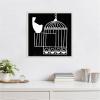 imageKate and Laurel Vivere 2 To be Free Bird Linocut Framed Canvas Wall Art by Guilana Lazzerini 22 x 22 Sylvie Beaded White Black ampamp White Abstract Animals Art for Wall Decor Living Room Bedroom