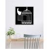 imageKate and Laurel Vivere 2 To be Free Bird Linocut Framed Canvas Wall Art by Guilana Lazzerini 22 x 22 Sylvie Beaded White Black ampamp White Abstract Animals Art for Wall Decor Living Room Bedroom