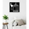 imageKate and Laurel Vivere 2 To be Free Bird Linocut Framed Canvas Wall Art by Guilana Lazzerini 22 x 22 Sylvie Beaded White Black ampamp White Abstract Animals Art for Wall Decor Living Room Bedroom