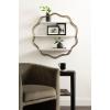 imageKate and Laurel Wavella Geometric ThreeTier Wall Shelf 28 x 7 x 28 White and Antique Brass Decorative Teen Storage Shelves for Use as OverTheToilet Storage Shelf or Bedroom Display Shelving