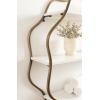 imageKate and Laurel Wavella Geometric ThreeTier Wall Shelf 28 x 7 x 28 White and Antique Brass Decorative Teen Storage Shelves for Use as OverTheToilet Storage Shelf or Bedroom Display Shelving