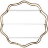 imageKate and Laurel Wavella Geometric ThreeTier Wall Shelf 28 x 7 x 28 White and Antique Brass Decorative Teen Storage Shelves for Use as OverTheToilet Storage Shelf or Bedroom Display Shelving