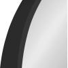 imageKate and Laurel Wheeler Graduated Round Mirror 24 Inch Diameter White Chic Modern Wall Accent with Raised ProfileBlack