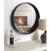 imageKate and Laurel Wheeler Graduated Round Mirror 24 Inch Diameter White Chic Modern Wall Accent with Raised ProfileBlack