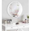 imageKate and Laurel Wheeler Graduated Round Mirror 24 Inch Diameter White Chic Modern Wall Accent with Raised ProfileWhite