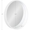 imageKate and Laurel Wheeler Graduated Round Mirror 24 Inch Diameter White Chic Modern Wall Accent with Raised ProfileWhite