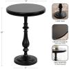 imageKate and Laurel Wixley Round Wood and Metal Side Table 18 x 25 Black Vintage Circle Pedestal End Table with Turned Base for Use as Indoor Plant Stand