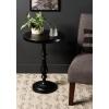 imageKate and Laurel Wixley Round Wood and Metal Side Table 18 x 25 Black Vintage Circle Pedestal End Table with Turned Base for Use as Indoor Plant Stand