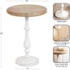 imageKate and Laurel Wixley Round Wood and Metal Side Table 18 x 25 Hazelnut Brown and White Coastal Circle Pedestal End Table with Turned Base for Use as Indoor Plant Stand