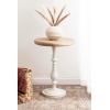 imageKate and Laurel Wixley Round Wood and Metal Side Table 18 x 25 Hazelnut Brown and White Coastal Circle Pedestal End Table with Turned Base for Use as Indoor Plant Stand