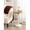imageKate and Laurel Wixley Round Wood and Metal Side Table 18 x 25 Hazelnut Brown and White Coastal Circle Pedestal End Table with Turned Base for Use as Indoor Plant Stand