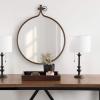 imageKate and Laurel Yitro Round Metal Wall Mirror 235 x 285 Bronze Farmhouse Wall Decor for Any Room