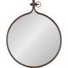 imageKate and Laurel Yitro Round Metal Wall Mirror 235 x 285 Bronze Farmhouse Wall Decor for Any Room