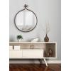 imageKate and Laurel Yitro Round Metal Wall Mirror 235 x 285 Bronze Farmhouse Wall Decor for Any Room