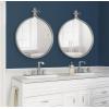 imageKate and Laurel Yitro Round Metal Wall Mirror 235 x 285 Silver Farmhouse Wall Decor for Any Room