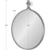 imageKate and Laurel Yitro Round Metal Wall Mirror 235 x 285 Silver Farmhouse Wall Decor for Any Room