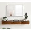 imageKate and Laurel Zayda Radius Rectangle Wall Mirror 30 x 42 Gold Metal Framed Minimalist Rectangular Mirror with Rounded CornersBlack