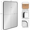 imageKate and Laurel Zayda Radius Rectangle Wall Mirror 30 x 42 Gold Metal Framed Minimalist Rectangular Mirror with Rounded CornersBlack
