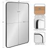 imageKate and Laurel Zayda Radius Rectangle Wall Mirror 30 x 42 Gold Metal Framed Minimalist Rectangular Mirror with Rounded CornersBlack