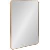 imageKate and Laurel Zayda Radius Rectangle Wall Mirror 30 x 42 Gold Metal Framed Minimalist Rectangular Mirror with Rounded CornersGold