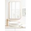 imageKate and Laurel Zayda Radius Rectangle Wall Mirror 30 x 42 Gold Metal Framed Minimalist Rectangular Mirror with Rounded CornersGold