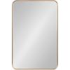imageKate and Laurel Zayda Radius Rectangle Wall Mirror 30 x 42 Gold Metal Framed Minimalist Rectangular Mirror with Rounded CornersGold