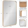 imageKate and Laurel Zayda Radius Rectangle Wall Mirror 30 x 42 Gold Metal Framed Minimalist Rectangular Mirror with Rounded CornersGold