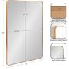 imageKate and Laurel Zayda Radius Rectangle Wall Mirror 30 x 42 Gold Metal Framed Minimalist Rectangular Mirror with Rounded CornersGold