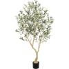 image8ft Faux Olive Tree  Olive Trees Artificial Indoor with Large Olive Branches and Lifelike Olive  Artificial Olive Tree for Home Office House Living Room Decor6ft
