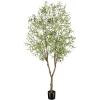 imageFaux Olive Tree 8ft  Olive Trees Artificial Indoor with Realistic Leaves and Olives  Tall Fake Olive Tree with Pot for Indoor Outdoor Office Home Decor8ft