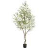 imageFaux Olive Tree 8ft  Olive Trees Artificial Indoor with Realistic Leaves and Olives  Tall Fake Olive Tree with Pot for Indoor Outdoor Office Home Decor7ft