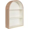 imageKate and Laurel Arcott Modern Arched Wall Shelf 18 x 6 x 26 White and Light Natural Transitional Arch Wall Shelves for OverTheToilet Storage or Entryway Storage Shelf