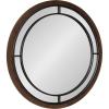 imageKate and Laurel Audubon Modern Wood Framed Wall Mirror 28 inch Diameter Rustic Brown Decorative Farmhouse Round MirrorRustic Brown