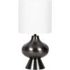 imageKate and Laurel Bahira Modern Metal Bedside Table Lamp 8 x 8 x 17 Antique Brass Sculptural Decorative Tabletop Desk Lamp with Linen Shade for Living Room DecorPewter