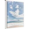 imageKate and Laurel Beach Framed Canvas Wall Art by Alicia Abla 18 x 24 Sylvie White Coastal Beach Landscapes Art for Wall Decor Living Room BedroomWhite